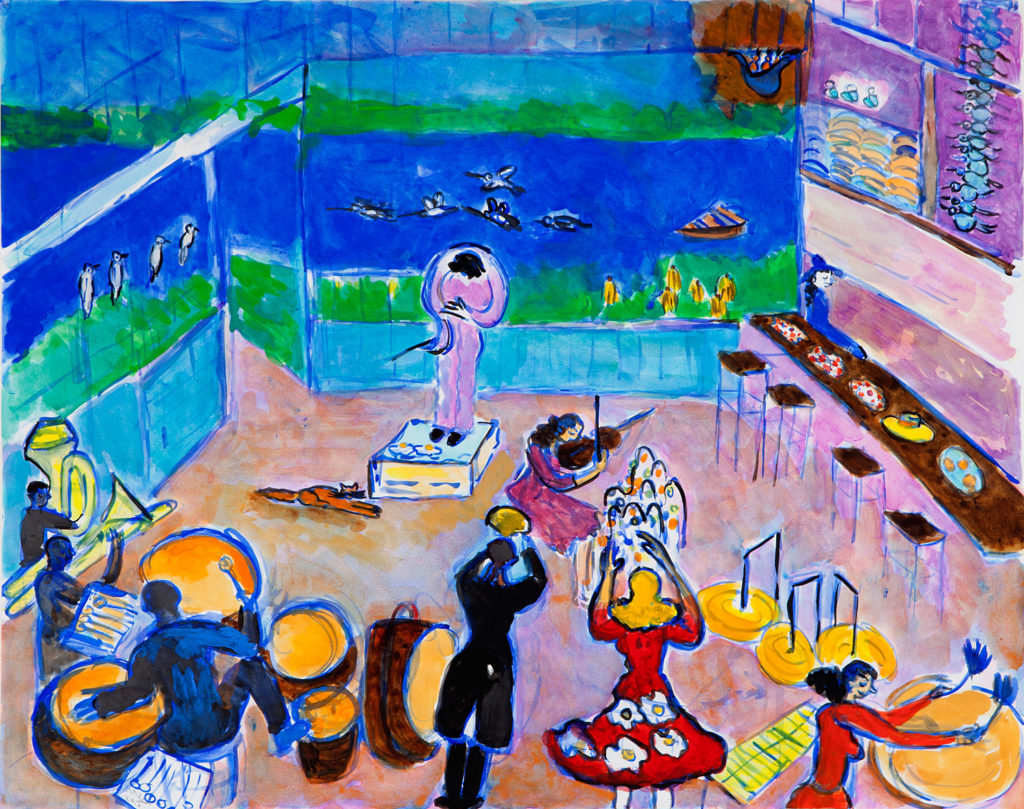 Ann Wolken - Symphony with Cat and Birds